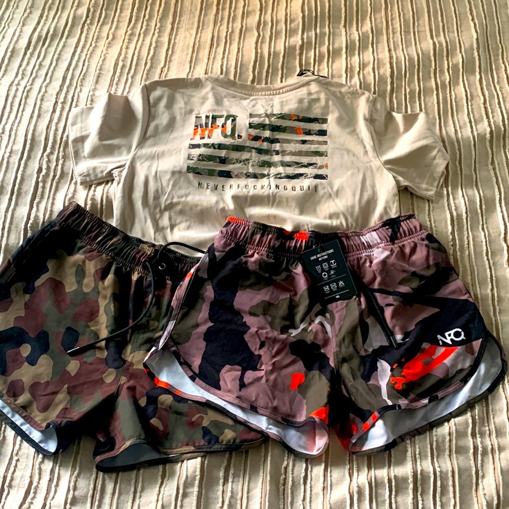 NWTs NFQ Bundle - Womens Size Small - 2 shorts and t-shirt
